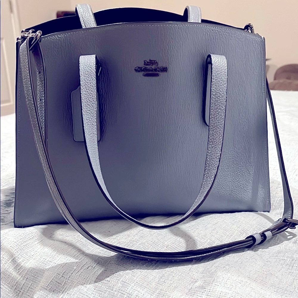 Coach Gray Leather Tote Bag